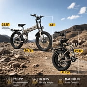 AMYET ARES AWD Electric Bike for Adults, Dual Motor 2000W Ebike, 52V 20Ah Battery, 24 x 4.0 Fat Tire, Folding Electric Mountain Bike, 34MPH, UL2849