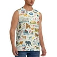 thumbnail image 2 of Fotbe Men's Dogs Funny Pets Print Men's Sleeveless Muscle Tank Tops Casual T-Shirts for Gym Workout Beach-XX-Large, 2 of 8