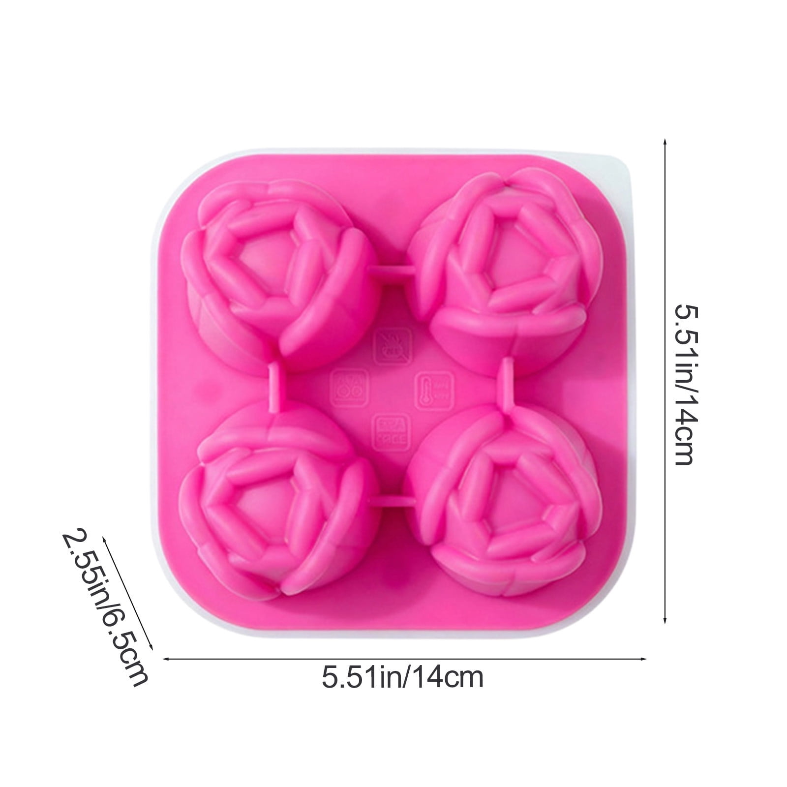Werulen Flower Shape Silicone Ice Mold Flexible Reusable Easy Release Clean,Household Kitchen Freezer Drink Beverage Making,Ice Tray Mold,Ice Making Box,Kitchen Freezer Accessory