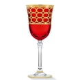 thumbnail image 2 of HOMEHUT Multicolor White Wine Goblet with Gold Rings, Set of 4, 2 of 4