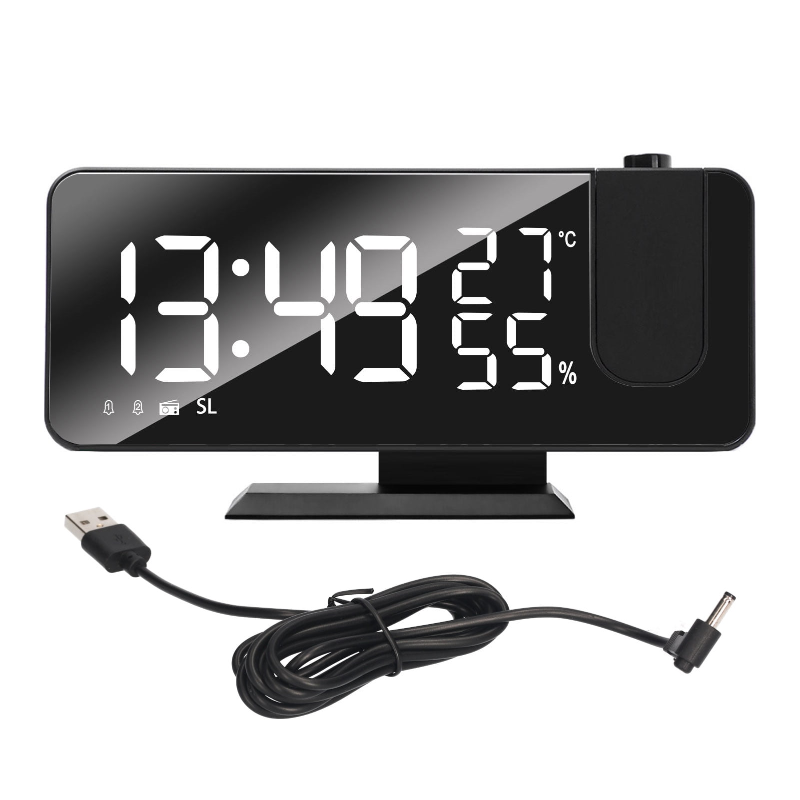 Projection Alarm Clock,Radio Loud Dual Loud Dual Alarm Clock Radio Loud Alarm Clock Rookin S N Alarm Led S N Clock L-ed Screen Zdhf