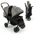 thumbnail image 6 of INFANS Double Stroller, Foldable Baby Tandem Stroller with Djustable Backrest Canopy Footrest, 5-Point Harness, Storage Basket, Convertible Compact Lightweight Twin Stroller for Infants and Toddlers, 6 of 9