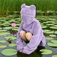 thumbnail image 2 of Miluxas Frog Hoodie Teen Girls Cute Oversized Hoodies Women Sweatshirt Solid Casual Pullover Tops with Pocket Purple L(L), 2 of 9