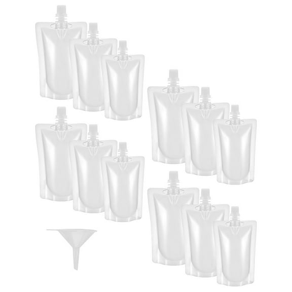 Reusable Plastic Flask for Liquor Self-supporting Nozzle Bag Clear Pouches Drink Hiking Sandles Leakproof Filling