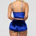 thumbnail image 3 of KDFJPTH Womens Sleeveless Velvet 2 Camisole + Crop Pieces Top Outfit Romper Shorts Women Suits Sets Womens Warm Pajamas, 3 of 8