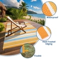 thumbnail image 6 of Garvee 9x12ft Waterproof Outdoor Rugs Modern Striped Straw Rugs for Patio, Reversible UV-Resistant Plastic Outdoor Camping Rugs Carpet for Porch, Deck, Backyard, Balcony, Orange, 6 of 6