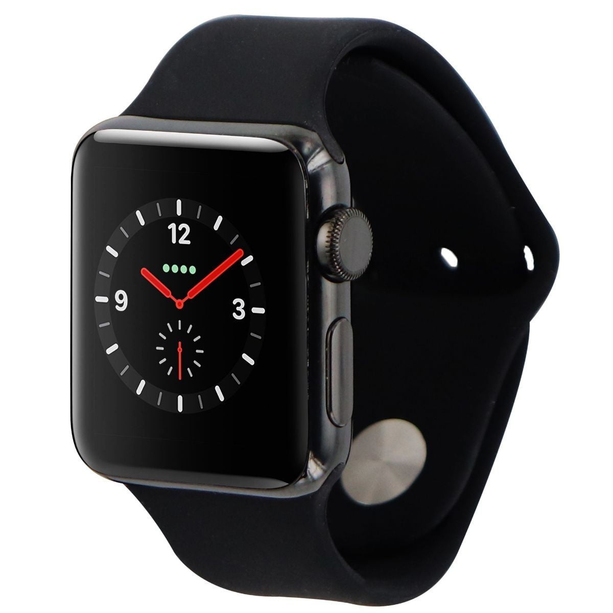 Apple - Apple Watch Series 3 (A1860) GPS+LTE 38mm Space Black Stainless Black Stainless Steel Apple Watch