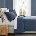 thumbnail image 6 of Brooklyn Loom Essential 100% Cotton Washed Softness 3-Piece Full/Queen Comforter Set in Blue, Solid Color, OEKO-TEX Certified, 6 of 10