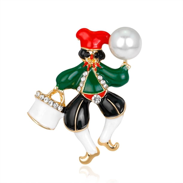 Yuarrent Decorado Árbol de Navidad Botas de Papá Noel Muñeco de nieve Campana Broche Bufanda Collar Solapa Broche de Navidad Regalo de niña Kits de decoración para fiestas No.88 Yuarrent JR0793-88