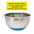 Tasty Stainless Steel Mixing Bowl with NonSlip Base and Measuring