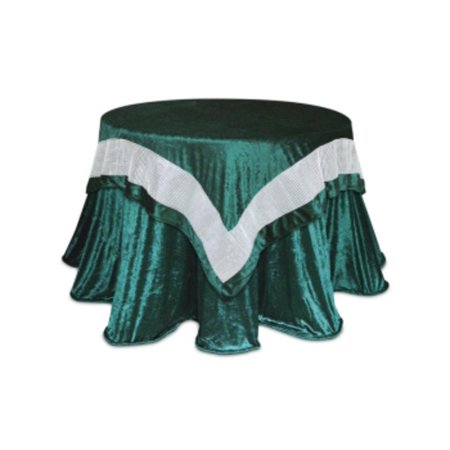 UPC 762152842715 product image for Pack of 2 Lush Green with Silver Sequin Band Velour Polyester Table Toppers 54 | upcitemdb.com