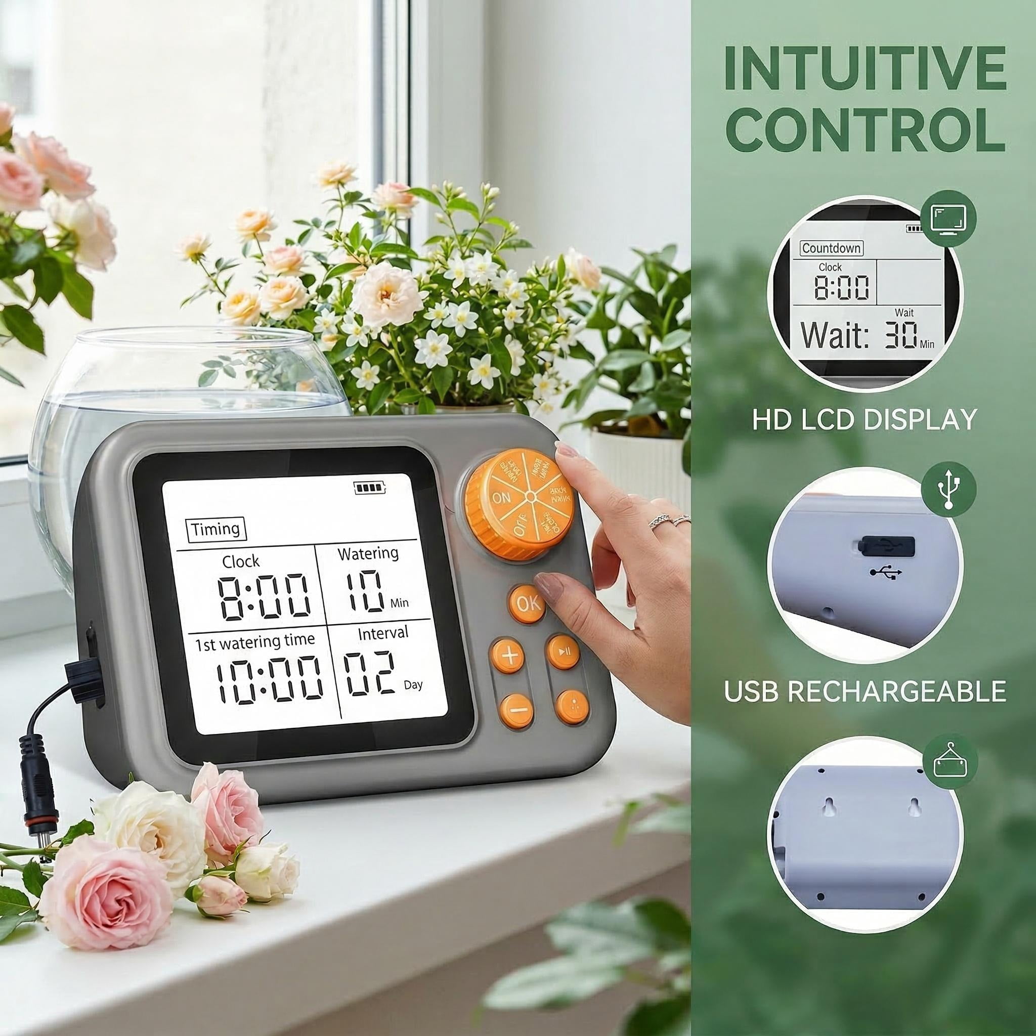 Automatic Indoor Plant Watering System, Self-Watering Drip Irrigation Kit for Indoor and Outdoor Gardens, Adjustable Drippers Capable of Watering Up to 15 Plants Simultaneously