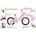 thumbnail image 3 of RoyalBaby Chipmunk 16" Bicycle w/ Basket, Training Wheels & Kickstand, Pink, 3 of 9