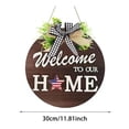 thumbnail image 2 of Interchangeable Seasonal Welcome Sign Front Door Round Wreaths Wall Hanging for Farmhouse Porch Summer Fall, 2 of 6