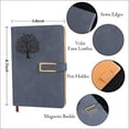 thumbnail image 3 of Diario rellenable Fanery árbol vida para hombres y mujerescuaderno tapa dura imitación cuero, A5, rayas universitarias, 200 páginas forradas, abre plano, plumín y hebilla magnética (Árbol vida-Azul), 3 of 3
