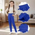 thumbnail image 6 of Leggings for Girls Fleece Lined Solid Slim Fit Stretchy Soft Warm Pants Tights Kids, 6 of 7