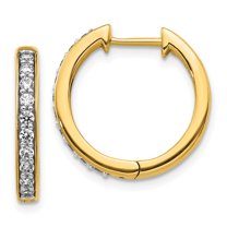 Auriga Fine Jewelry 10K Yellow Gold Diamond Hinged Hoop Earrings for Women