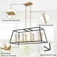 thumbnail image 3 of US HOME GOODS 8-Light Farmhouse Chandelier for Kitchen Island, Black-Gold Flush Mount Ceiling Light Fixture for Living&Dining Room Foyer Entryway, Metal Pendant Lighting for Bedroom Hallway, 3 of 5