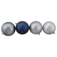 thumbnail image 3 of Shatterproof 3-Finish Christmas Ball Ornaments - 4" (100mm) - Silver and Blue - 12ct, 3 of 5