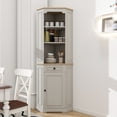 thumbnail image 5 of YIYADO 68" Tall Farmhouse Corner Cabinet, Corner Storage with 1 Door, 1 Drawer and an Adjustable Shelf, Farmhouse Bar Storage, White, 5 of 6