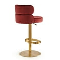 LUXMOD Bar Stools Modern Adjustable BarStools in Velvet Fabric Counter