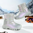 thumbnail image 3 of Fozruso Winter Thermal Boots For Girls Slip Reflective Insulated Long Shaft Cold Weather Footwear With Enhanced Warmth,Lace Up Combat Boots Sizes 3 Big Kid(11.5-12 Years), 3 of 6