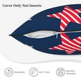 thumbnail image 5 of Velvet Decorative Throw Pillow Covers Set of 2, Soft Square Cushion Cover with Invisible Zipper American Flag Style Printing, 20"x20", 5 of 7