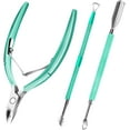 thumbnail image 1 of TEMOGU-Cuticle Trimmer with Pusher and Scissors, Remover Professional Durable Pedicure Manicure Tools, Stainless Steel Cuticle Nipper Cutter Clipper Nail Tools (Green), 1 of 4