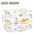 thumbnail image 3 of Sun Sailboat Duck Line Art Foldable Storage Bin with Lid and Handle Collapsible Storage Box 16.5 x 12.6 x 11.8 inches, 3 of 7