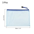 thumbnail image 2 of Uxcell B5 File Document Pockets Bill Pouch Mesh Zipper Bags, Blue 3 Pack, 2 of 5