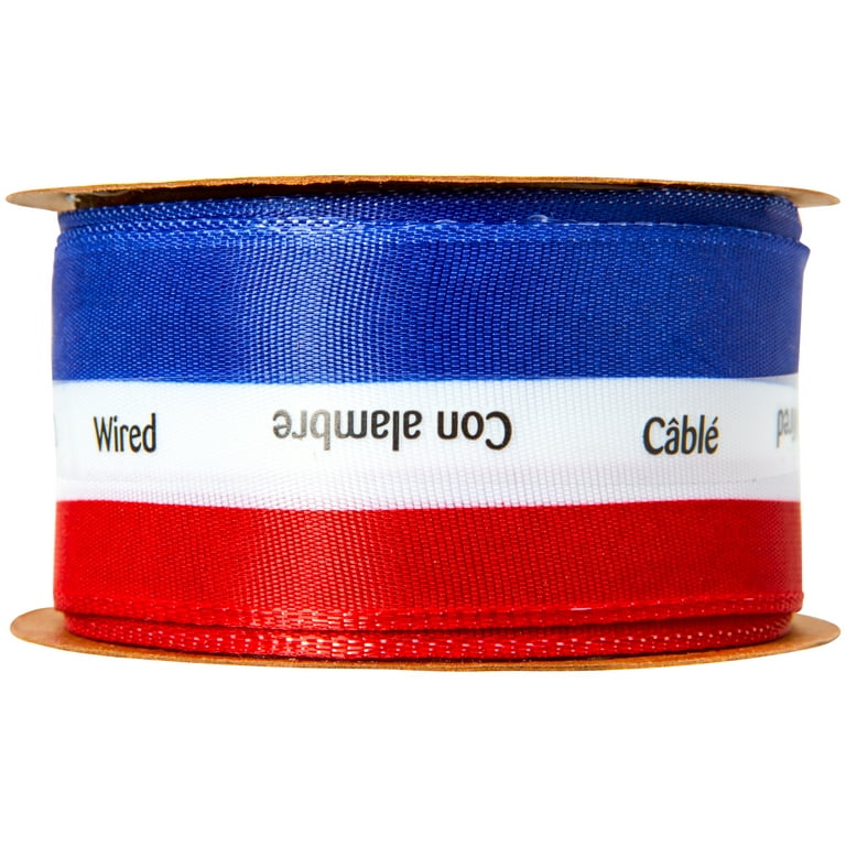 ATRBB 24 Yards 1 Inch Red/White/Blue Stripe Grosgrain Ribbon Double Face  Polyester Colorful Ribbon for Crafts DIY Gift Package Wrapping