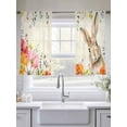 thumbnail image 5 of Bunny Easter Sheer Curtains 54 Inch Length 2 Panels Set Window Treatments, Eucalyptus Spring Floral Farmhouse Weeping Rod Pocket Semi Curtains for Living Room/Bedroom/Kitchen Décor, 104"W x 54"L, 5 of 7