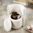 thumbnail image 5 of 360° Swivel Accent Chair Storage Ottoman Linen Fabric Armchair Bedroom Stool Club Chair Beige, 5 of 9