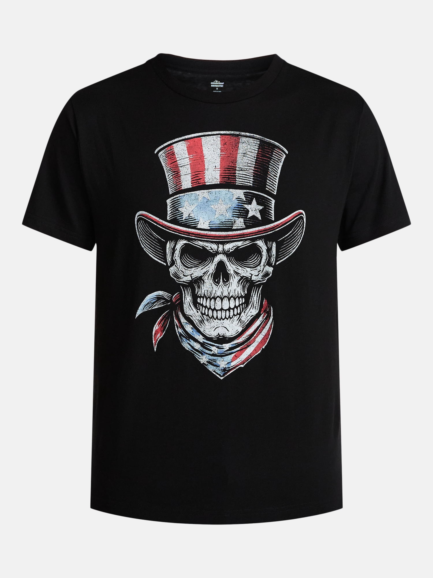 Americana Men's and Big Men's Skull Top Graphic Tee Shirt from Way to Celebrate, Sizes XS-3XLT