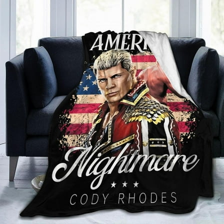 Cody and Rhodes Throw Blanket Cozy Warm Flannel Fleece Blankets Classic Aesthetic Home Decor for Couch Sofa Bed Outdoor Camping 60"x50"