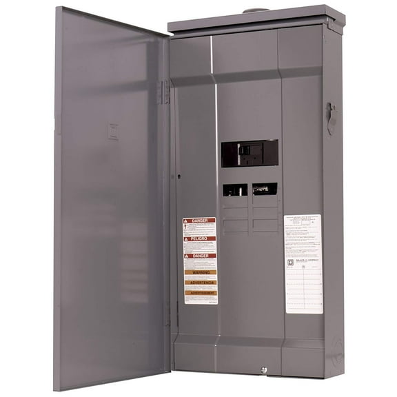 Square D by Schneider Electric HOM816M200FTRB Homeline 200-Amp 8-Space 16-Circuit Outdoor Main Breaker Load Center with Feed-Thru Lugs