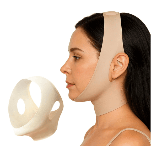 Collagen Face Sculpt Wrap, Reusable & Washable Face Mask for Wear While Sleeping, Skin-Friendly and Breathable, Supports Jawline Sculpting & Firming (Skin Tone)