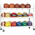 thumbnail image 6 of Champion Sports Three Tier Basketball Storage Cart with Locking Swivel Caster Wheels, 30 Ball Capacity (White), 6 of 6