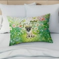 thumbnail image 4 of Pug Hello Spring Time Flower Floral Nature Quilt Pillowcase Dog Lover Gifts Throw Pillow Cover Bed Home Decor - 02031, 4 of 5
