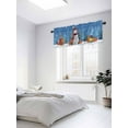 thumbnail image 3 of Blue Snowman Christmas Gift Valances for Windows, Xmas Tree Winter Snowflake Elk Light Filtering Window Treatment Valances, Rod Pocket Small Curtains for Kitchen/Bathroom, 54"x18", 3 of 9