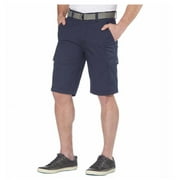 Wearfirst Men's Free-Band Comfort Flex Waistband Stretch Cargo Shorts (Blue, 40)