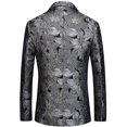 thumbnail image 2 of Blazer de jacquard metálico para hombre Slim Fit Chaqueta de traje de esmoquin elegante para fiesta de graduación diaria / XL / kaili Sencillez, 2 of 4