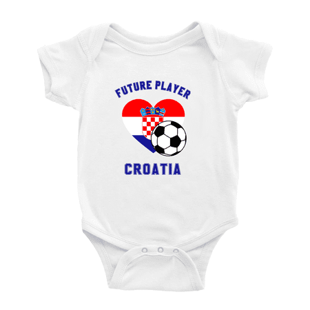 

Future Soccer Player Croatia Soccer Fan Cute Baby Rompers (White 6-12 Months)