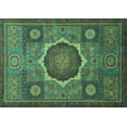 thumbnail image 1 of Ahgly Company Machine Washable Indoor Rectangle Oriental Turquoise Blue Modern Area Rugs, 5' x 8', 1 of 4
