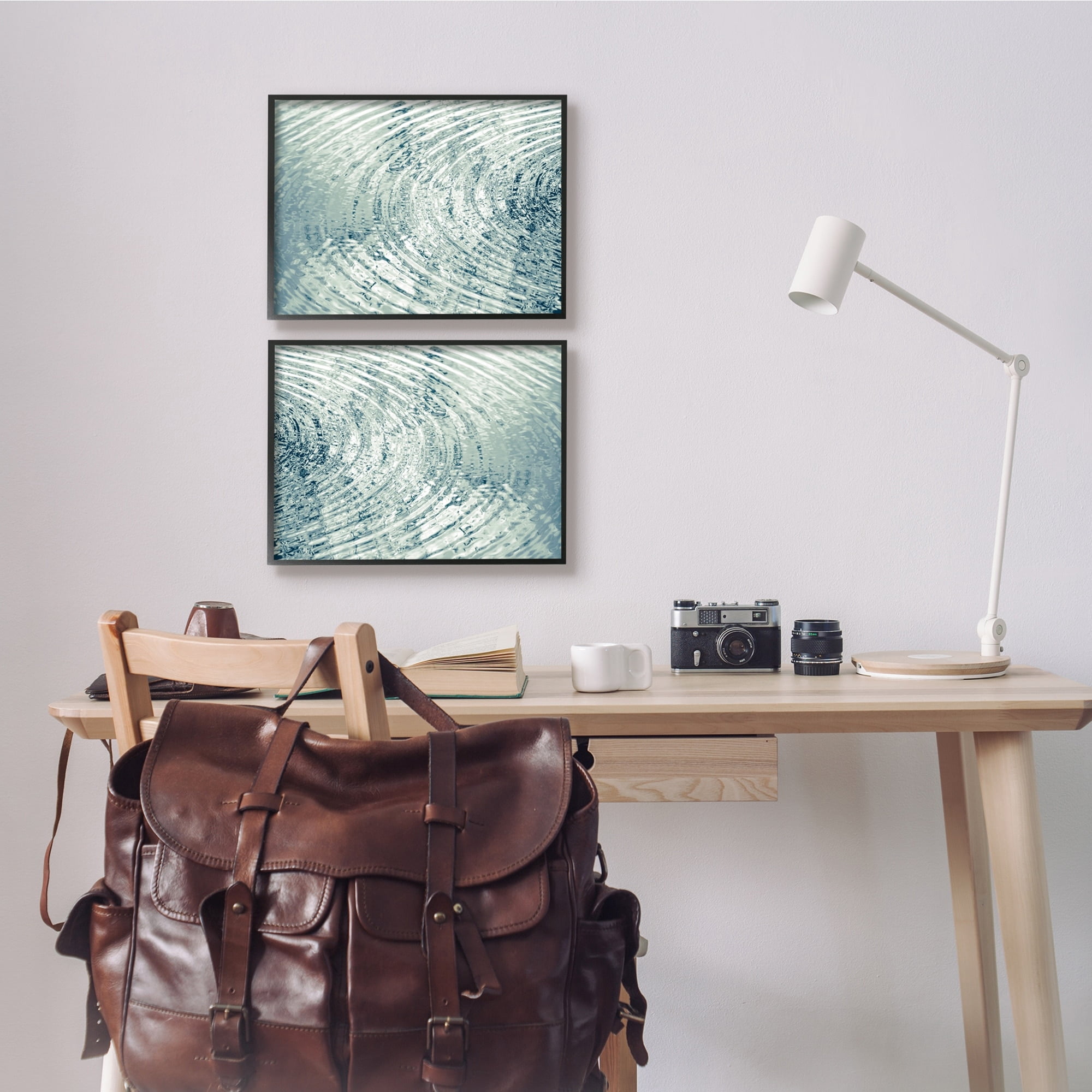 Stupell Industries Symmetrical Ripples in Water Blue Light Reflection,2pc, each 11 x 14,Designed by Maggie Olsen