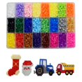 thumbnail image 1 of 4800pcs 5mm Plastic Tube Beads Toy Beads 24 Color Tube Beads DIY Melty Fuse Small Spacer Beads Refills for Kids Crafts, 1 of 4