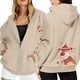 thumbnail image 1 of WILLBEST Sudadera Deportiva para Mujer Ladies' Christmas Printed Zipper Long Sleeved Pocket Adjuststring Casual Hooded Sweatshirt 2260 Grande, 1 of 8