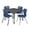 Grey / Grey / Blue, variant on Regency 42 Square Adjustable Classroom Table- Grey & 4 Andy 18 Stack Chairs- Blue