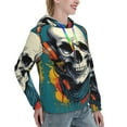 thumbnail image 6 of Honeii Modern Hip-Hop Skull Pattern Womens Oversized Hoodies Long Sleeve Sweatshirts Pullover Fall Outfits with Pocket-XX-Large, 6 of 7