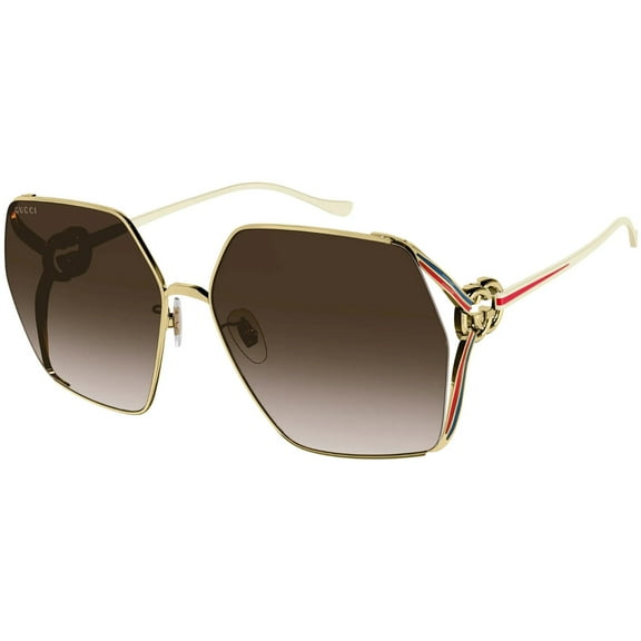 Gucci GG1322SA 002 64mm Square Sunglasses Women's Gold